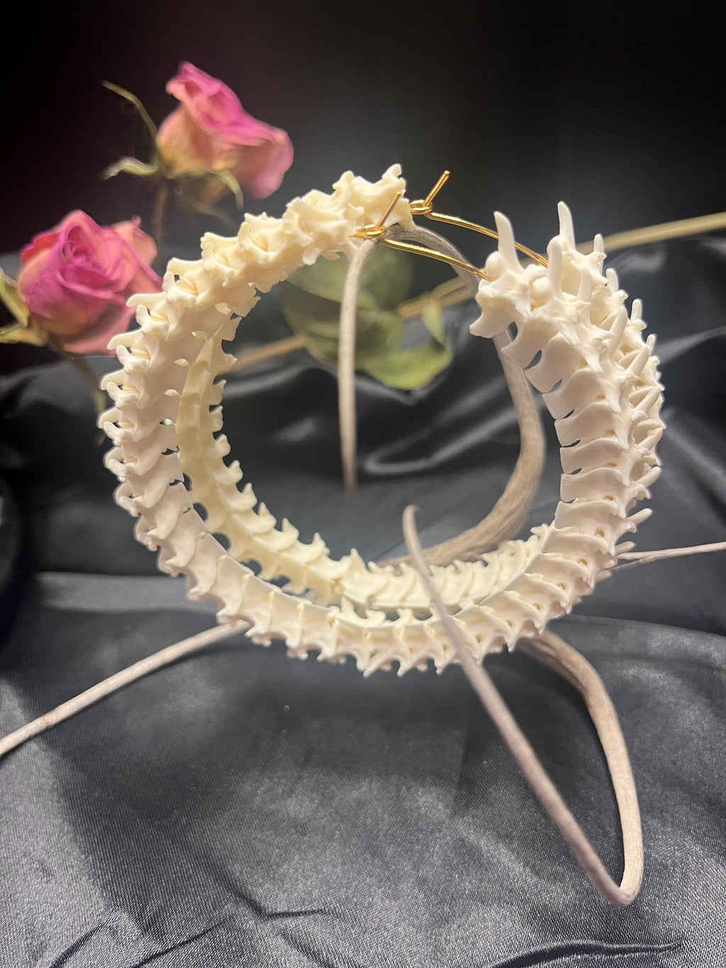 Diamondback Rattlesnake Vertebrae Hoop Earrings – Western Snake Bone Jewelry