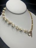 Real Rattlesnake Vertebrae Necklace • Gold Plated Figaro Chain • Western Bone Jewelry • Toggle Front Closure