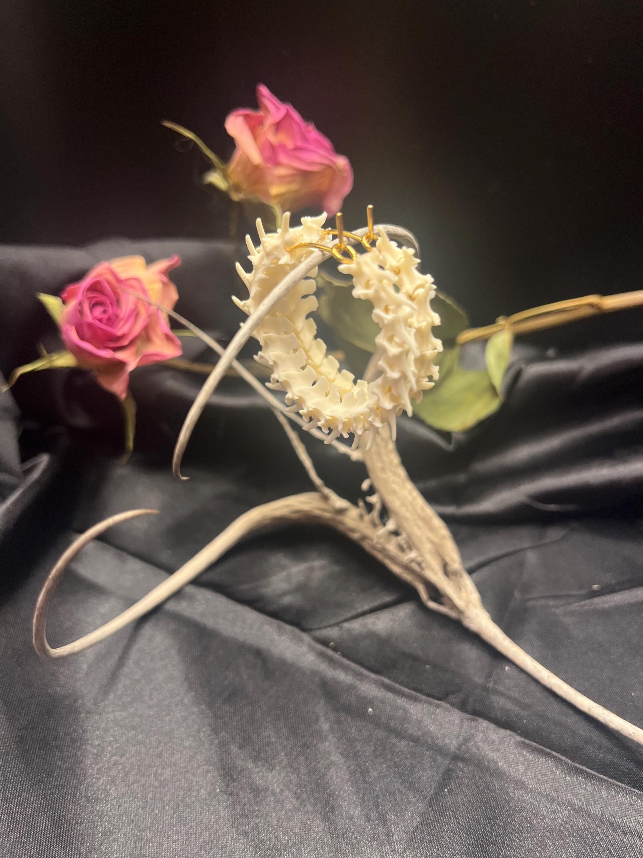 Diamondback Rattlesnake Vertebrae Hoop Earrings – Western Snake Bone Jewelry