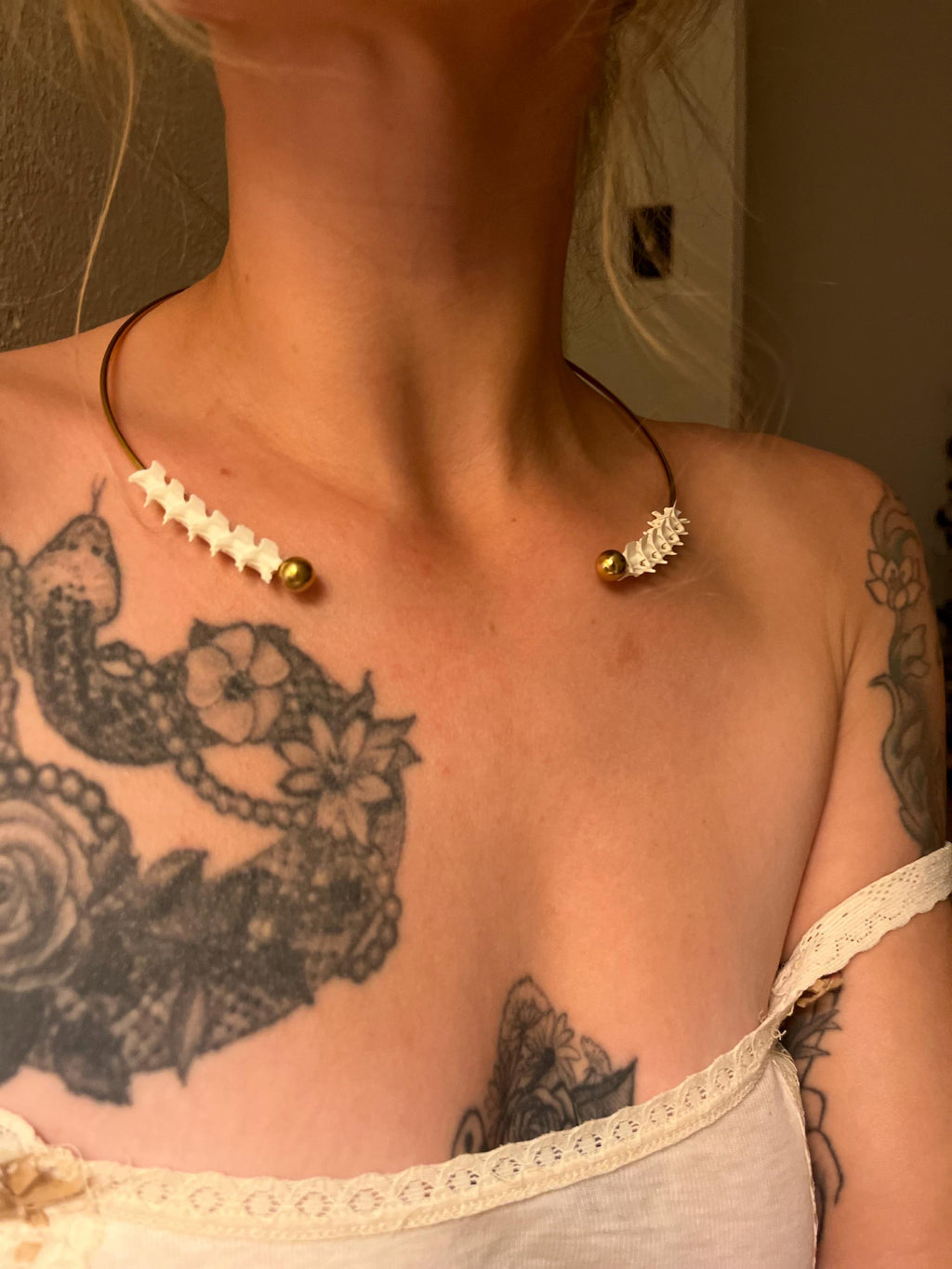 King Snake Vertebrae Collar Bangle Necklace | 150mm