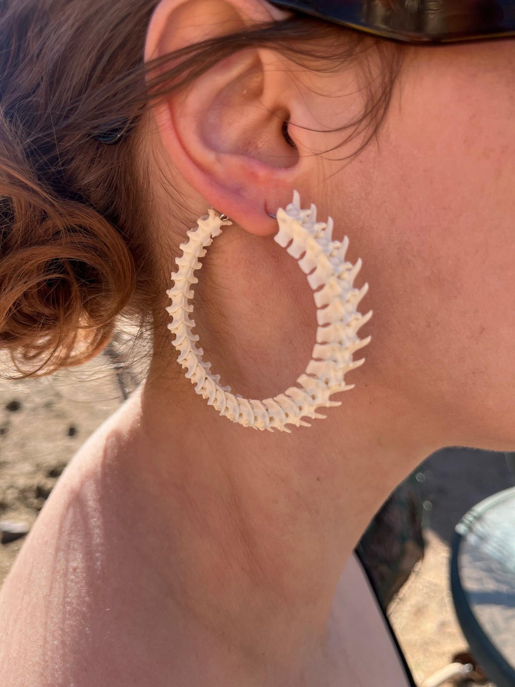 Diamondback Rattlesnake Vertebrae Hoop Earrings – Western Snake Bone Jewelry
