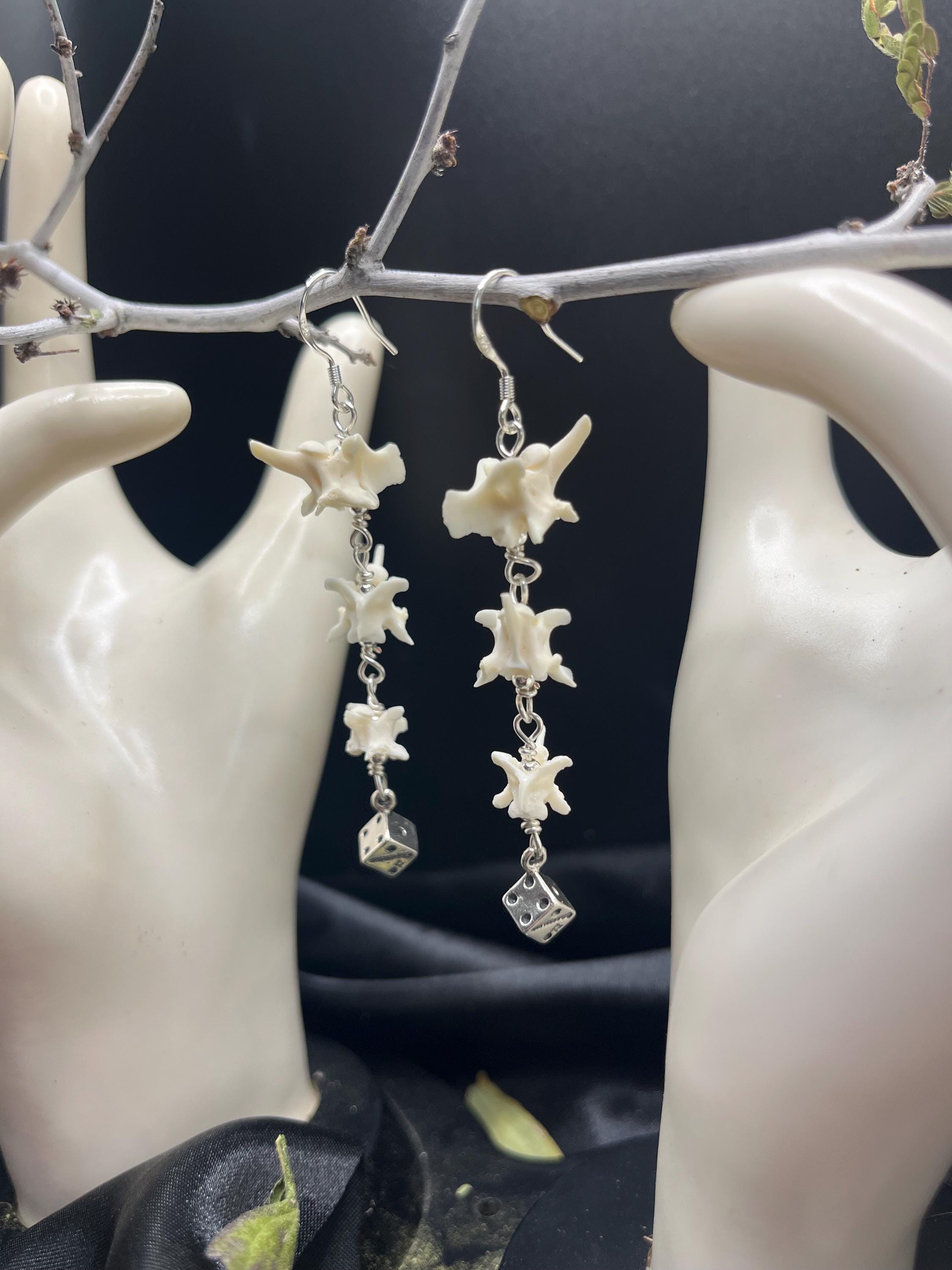 Crystal Floral Reverse Etched Glass Sterling Silver Earrings