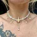 Freshwater Pearl & Rattlesnake Vertebrae Necklace – Sterling Silver Chain, Adjustable 13.75–15”