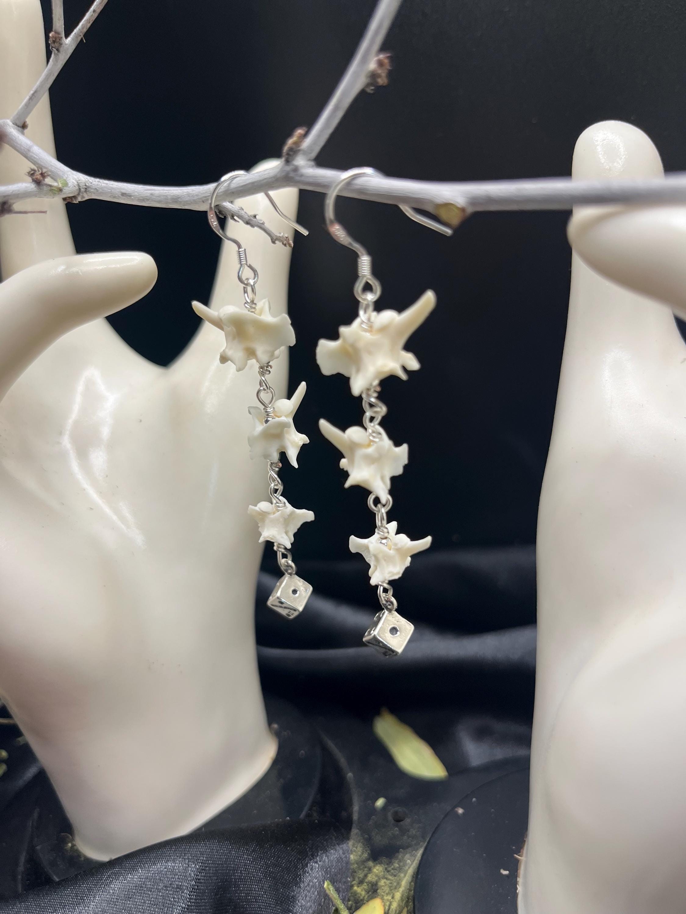 Crystal Floral Reverse Etched Glass Sterling Silver Earrings