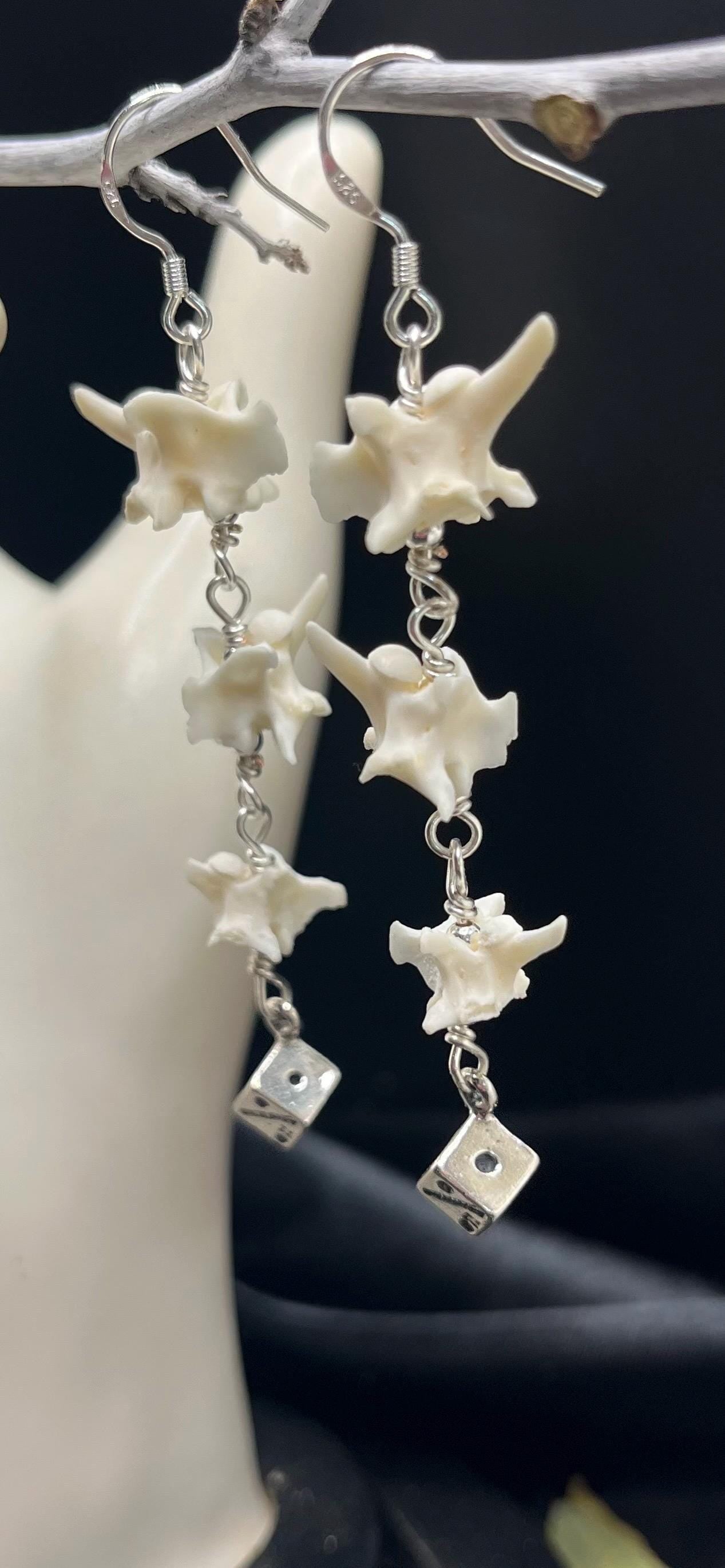 Crystal Floral Reverse Etched Glass Sterling Silver Earrings